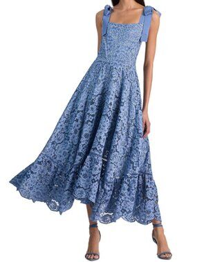 Alice and Olivia Rosalee Lace Midi Dress